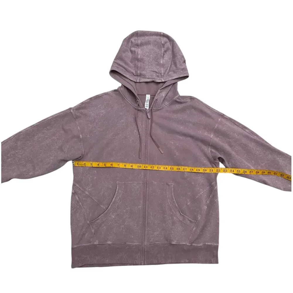 Lululemon Ready to Roll Hoodie Size 10 Washed Vintage Mauve Full Zip